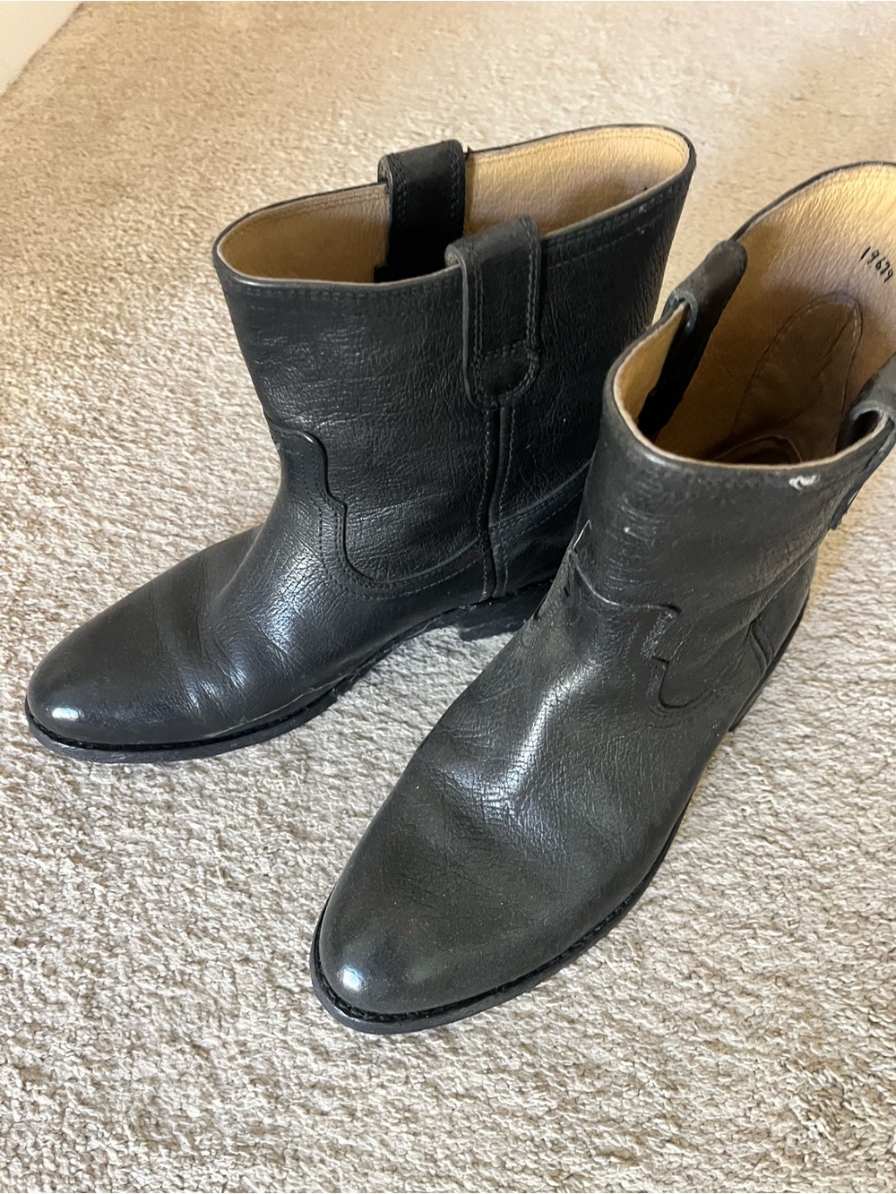 Frye Black Leather Short Boots